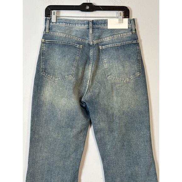 7 for All Mankind Women's Easy Boy Bootcut Jeans Raw Hem Light Wash Blue Size 27 - Picture 5 of 10